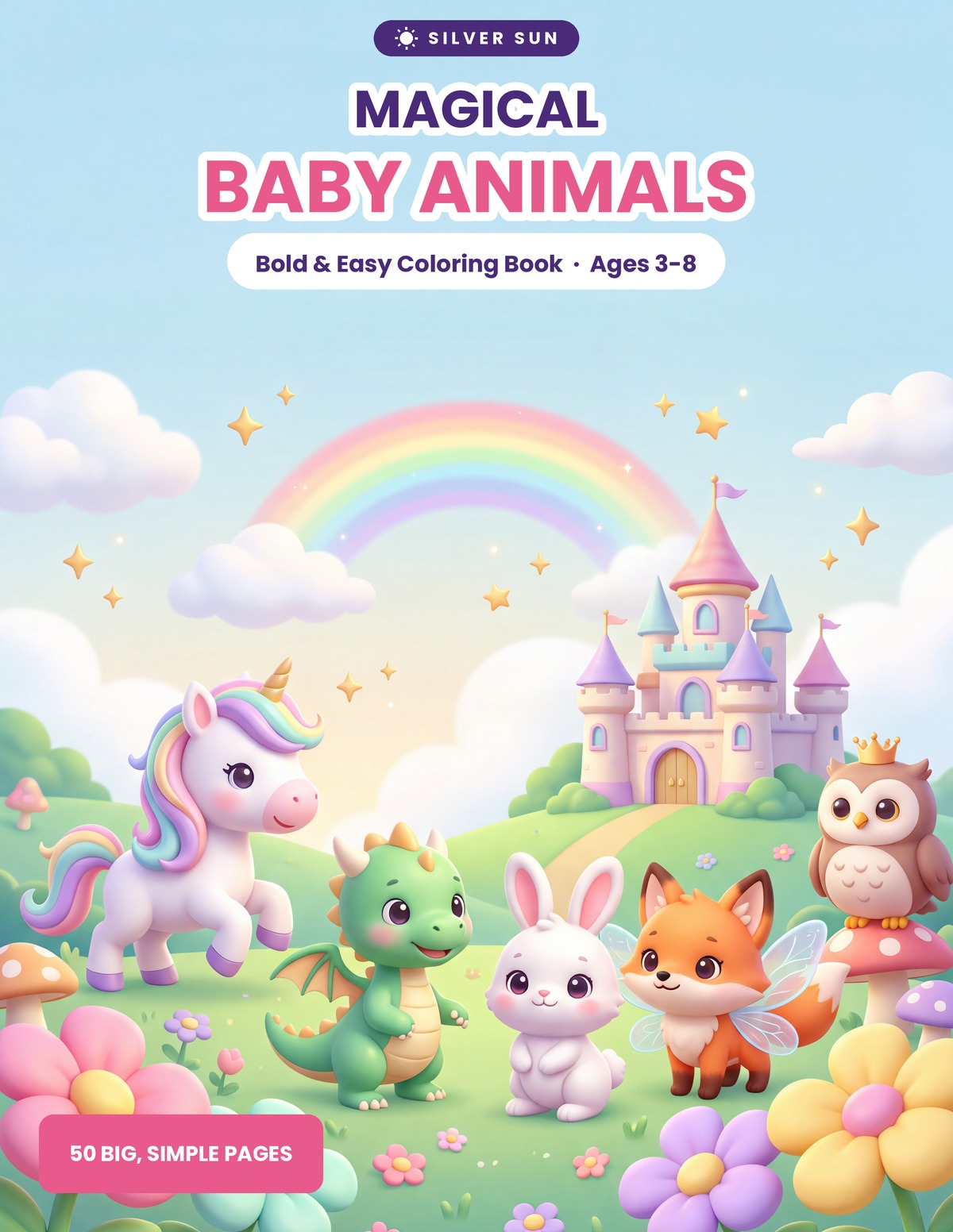 Magical Baby Animals coloring book cover